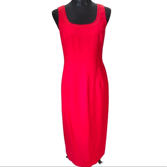 Donna Ricco New York Petite Red lace up midi dress - Picture 3 of 8